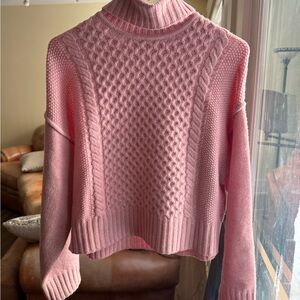 ATM Pink Cable Knit Women's Sweater